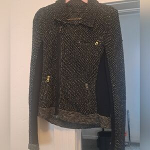 Rag & Bone Tweed Knit Gray & Black Blazer